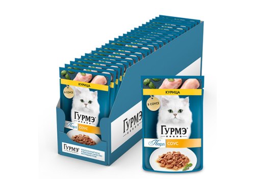 Гурмэ Перл / Влажный корм Паучи Пурина Гурмэ Перл Нежное филе для взрослых кошек с курицей (цена за упаковку)