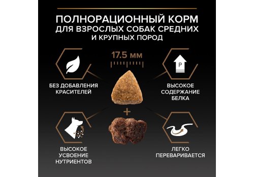 PRO PLAN DUO DELICE / Сухой корм ПРО ПЛАН для взрослых собак средних и крупных пород с говядиной