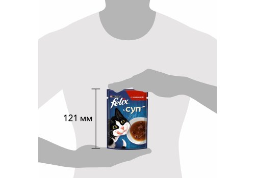 FELIX СУП / Влажный корм Паучи Пурина Феликс Суп для взрослых кошек с говядиной (цена за упаковку)