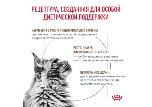 Royal Canin Gastrointestinal Moderate Calorie GIM35 / Ветеринарный сухой корм Роял Канин Гастроинтестинал Модерэйт Калори для кошек Нарушения пищеварения Низкокалорийный