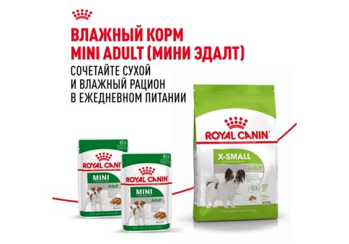Royal Canin X-Small Adult / Сухой корм Роял Канин Икс-Смолл Эдалт для Взрослых собак мелких пород