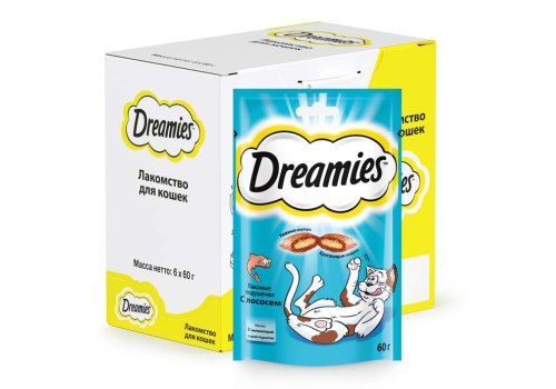 Dreamies / Лакомство Дримис для кошек Подушечки с Лососем