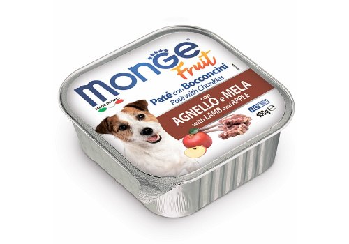 Monge Dog Fruit Lamb / Влажный корм Консервы Монж Фрукт для взрослых собак Ягненок с Яблоком (цена за упаковку)