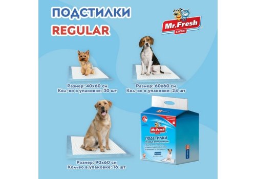 Mr.Fresh Expert Regular / Подстилки Мистер Фреш Гелевые впитывающие с Липкими фиксаторами
