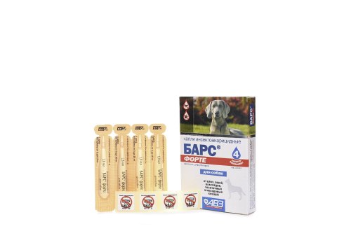 АгроВетЗащита Барс Форте / Капли Инсектоакарицидные для собак от блох, вшей, власоедов, чесоточных и иксодовых клещей