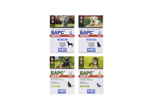 АгроВетЗащита Барс Форте / Капли Инсектоакарицидные для собак от блох, вшей, власоедов, чесоточных и иксодовых клещей