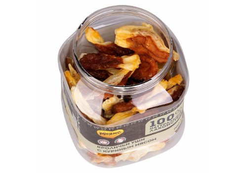 Мнямс Лакомство для собак Кроличьи уши с куриным мясом