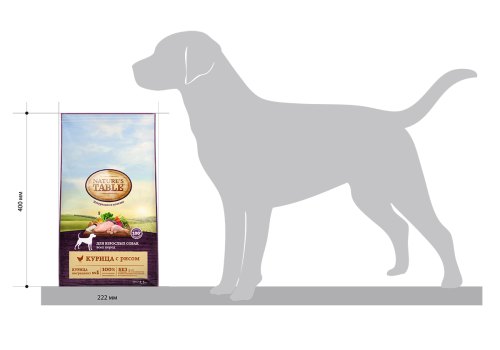 Natures Table / Сухой корм Нейчерс Тейбл для взрослых собак Курица с рисом