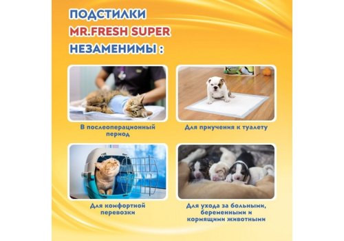 Mr.Fresh Expert Super / Подстилки Мистер Фреш Повышенной впитываемости Гелевые с Липкими фиксаторами