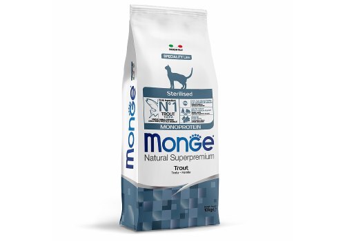 Monge Cat Monoprotein Sterilised Trout  / Сухой корм Монж Монопротеиновый для Стерилизованных кошек Форель