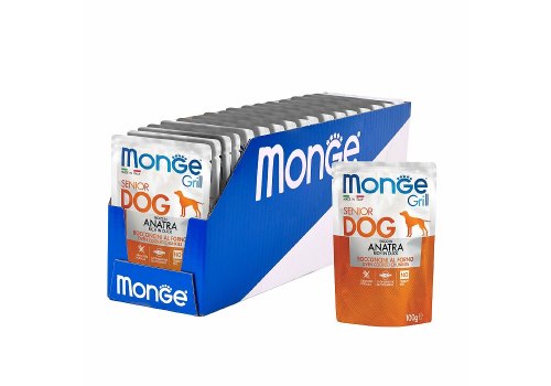 Monge Dog Grill Senior Duck / Влажный корм Паучи Монж Гриль для Пожилых собак Утка (цена за упаковку)