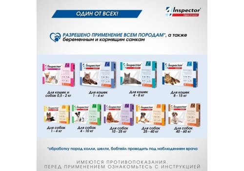 Inspector Quadro К / Капли Инспектор от Внешних и Внутренних паразитов для кошек весом от 8 до 15 кг