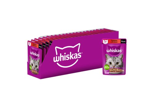 Whiskas / Паучи Вискас для взрослых кошек Говядина Ягненок рагу (цена за упаковку)