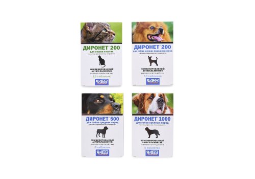 АгроВетЗащита Диронет 500 / Антигельминтный препарат для собак Средних пород