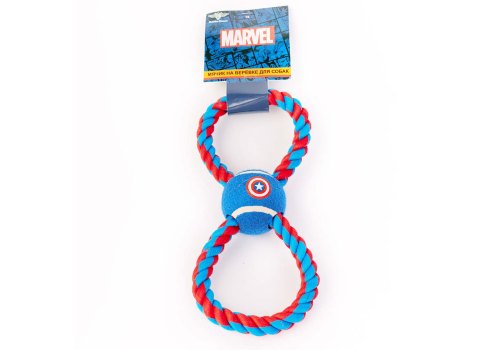 Buckle-Down / Мячик на веревке Бакл-Даун для собак Капитан Америка синий