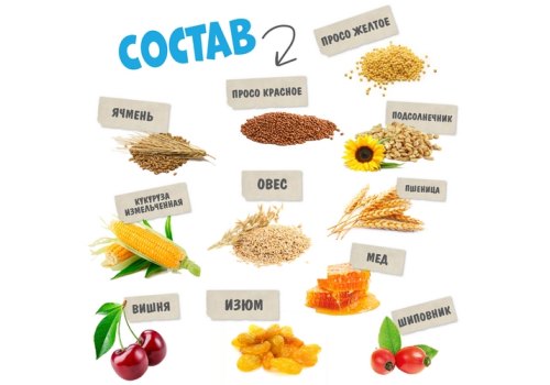 Happy Jungle Prestige Honey Cake / Лакомство Хеппи Джангл для Грызунов Корзинки Мед + Ягоды