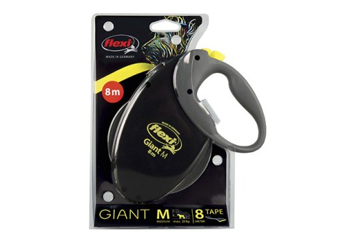 flexi Giant M tape 8 m, for dogs up to 25 kg / Рулетка флекси для собак весом до 25 кг, светоотражающий ремень 8 м