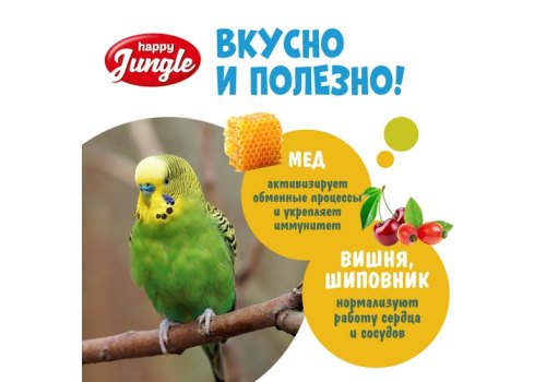 Happy Jungle Honey Sticks / Лакомство Хеппи Джангл для птиц Палочки Мед + Ягоды