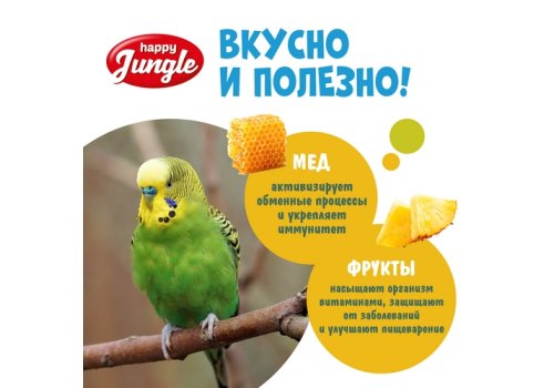 Happy Jungle Honey Sticks / Лакомство Хеппи Джангл для птиц Палочки Мед + Фрукты