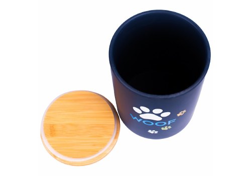 Mr.Kranch Woof / Бокс керамический для хранения корма для собак Черный