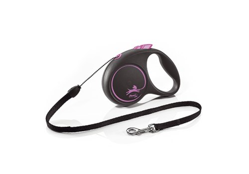 flexi Black Design S cord 5 m, for dogs up to 12 kg / Рулетка флекси для собак весом до 12 кг, трос 5 м