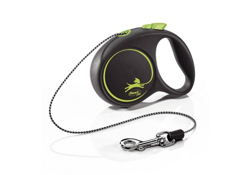 flexi Black Design XS cord 3 m, for dogs up to 8 kg / Рулетка флекси для собак весом до 8 кг, трос 3 м