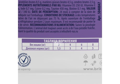 Brit Premium Gravy Cod Fish / Паучи Брит Премиум для кошек Треска в соусе (цена за упаковку)