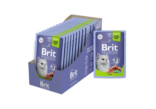 Brit Premium Jelly Lamb / Паучи Брит Премиум для кошек Ягненок в желе (цена за упаковку)