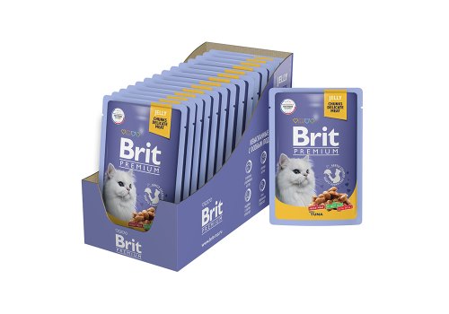Brit Premium Jelly Tuna / Паучи Брит Премиум для кошек Тунец в желе (цена за упаковку)