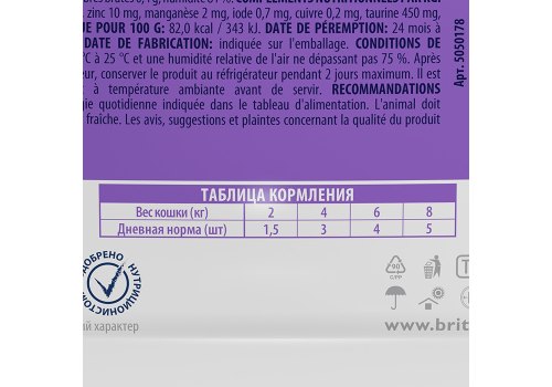 Brit Premium Jelly Cod Fish / Паучи Брит Премиум для кошек Треска в желе (цена за упаковку)