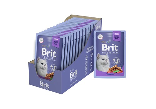 Brit Premium Jelly Cod Fish / Паучи Брит Премиум для кошек Треска в желе (цена за упаковку)