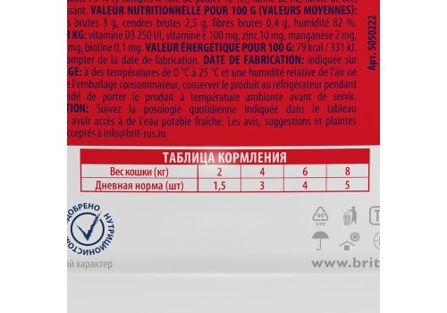 Brit Premium Sterilised Jelly Meat Fith Giblets / Паучи Брит Премиум для Стерилизованных кошек Мясное Ассорти с Потрошками в желе (цена за упаковку)