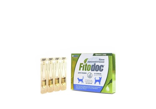 Fitodoc / Капли Фитодок для Мелких пород собак и Кошек Дерматологические