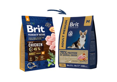 Brit Premium Adult Medium / Сухой корм Брит Премиум для взрослых собак Средних пород Курица