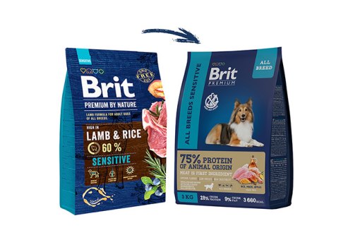 Brit Premium All Breeds Sensitive Lamb & Turkey / Сухой корм Брит Премиум для взрослых собак всех пород с Чувствительным пищеварением Ягненок Индейка