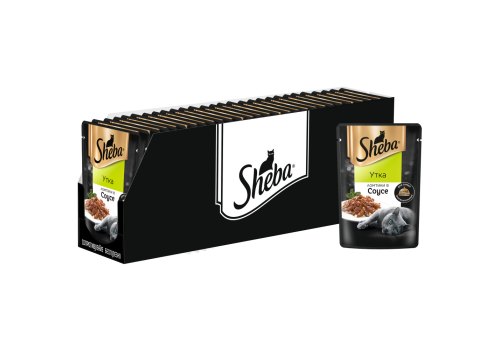 Sheba / Паучи Шеба для кошек Утка ломтики в Соусе (цена за упаковку)