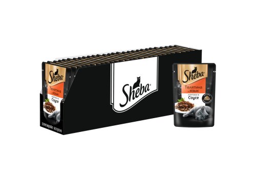 Sheba / Паучи Шеба для кошек Телятина и Язык ломтики в Соусе (цена за упаковку)