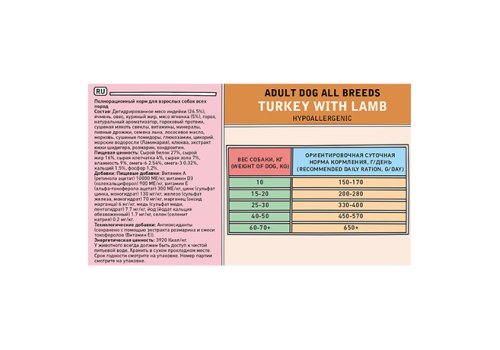 Zillii Adult Turkey with Lamb / Сухой корм Зилли для взрослых собак Индейка с Ягненком