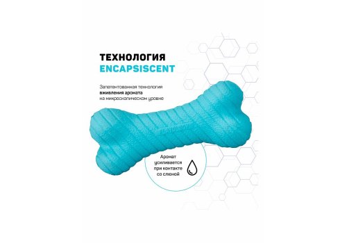 Playology Dual Layer Bone / Игрушка Плэйолоджи для собак двухслойная жевательная косточка с ароматом арахиса Голубой