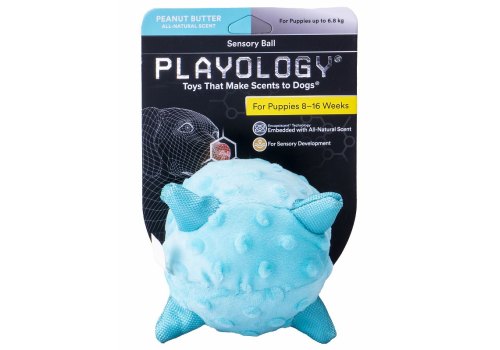 Playology Puppy Sensory Ball / Игрушка Плэйолоджи для Щенков сенсорный плюшевый мяч с ароматом арахиса Голубой