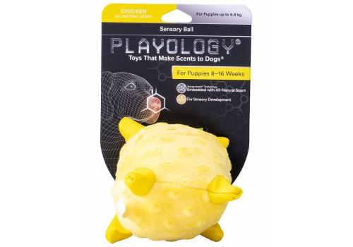 Playology Puppy Sensory Ball / Игрушка Плэйолоджи для Щенков сенсорный плюшевый мяч с ароматом курицы Желтый