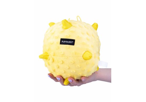 Playology Puppy Sensory Ball / Игрушка Плэйолоджи для Щенков сенсорный плюшевый мяч с ароматом курицы Желтый