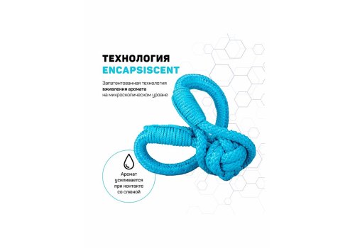Playology Tough Tug Knot / Игрушка Плэйолоджи для собак жевательный канат с ароматом арахиса Голубой