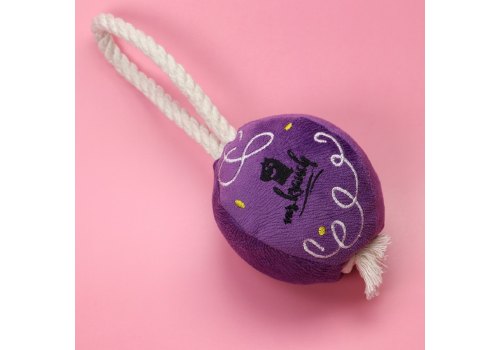 Mr.Kranch / Игрушка Мистер Кранч для собак Мелких и Средних пород Шарик новогодний с канатом Фиолетовый