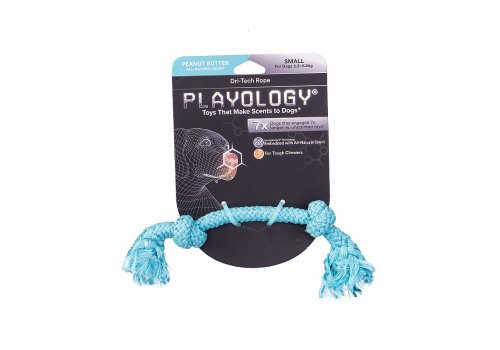 Playology Dri-tech Rope / Игрушка Плэйолоджи для собак жевательный канат с ароматом арахиса Голубой