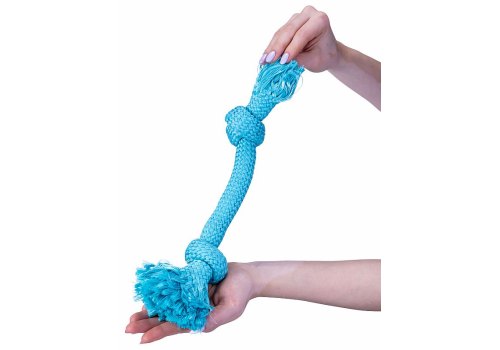 Playology Dri-tech Rope / Игрушка Плэйолоджи для собак жевательный канат с ароматом арахиса Голубой