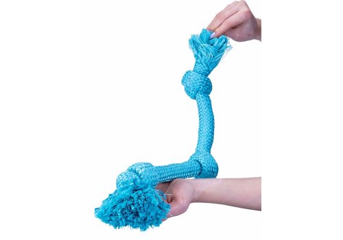 Playology Dri-tech Rope / Игрушка Плэйолоджи для собак жевательный канат с ароматом арахиса Голубой