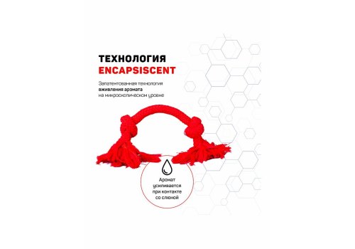 Playology Dri-tech Rope / Игрушка Плэйолоджи для собак жевательный канат с ароматом говядины Красный