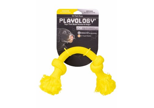 Playology Dri-tech Rope / Игрушка Плэйолоджи для собак жевательный канат с ароматом курицы Желтый
