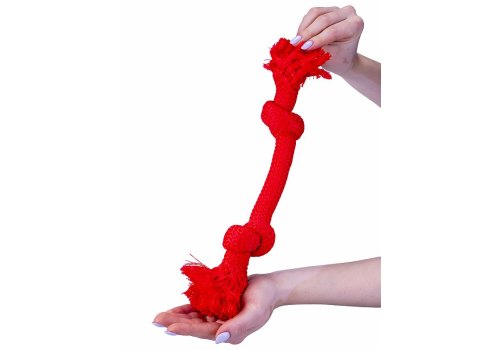 Playology Dri-tech Rope / Игрушка Плэйолоджи для собак жевательный канат с ароматом говядины Красный